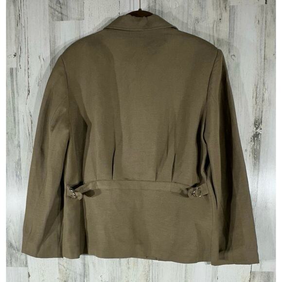 Alanni by Donnybrook Womens Blazer Size 10 Tan Linen Blend Vintage - Picture 2 of 10